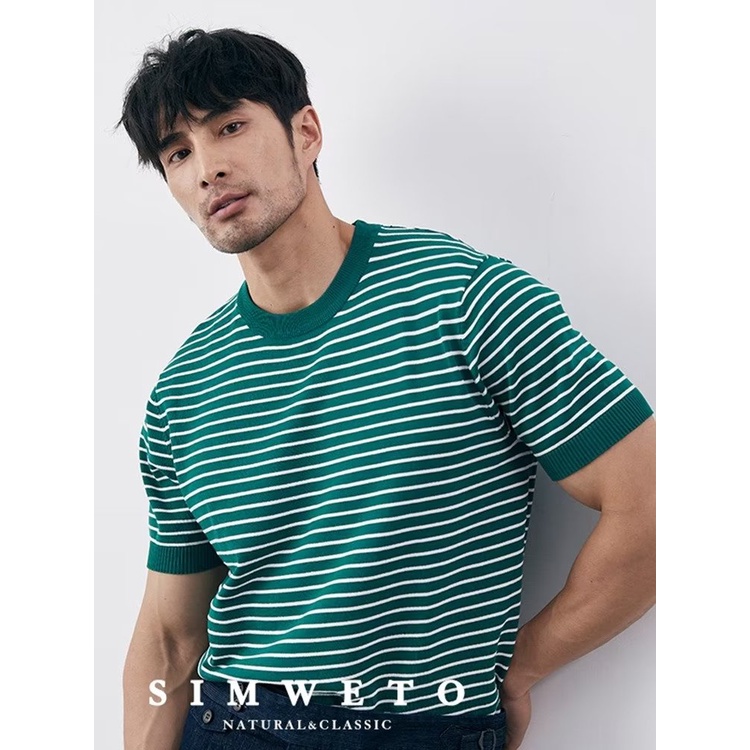 Áo Sweater Dệt Kim Tay Ngắn Cổ Tròn Phong Cách Thời Trang Mùa Hè Mới Cho Nam Giới