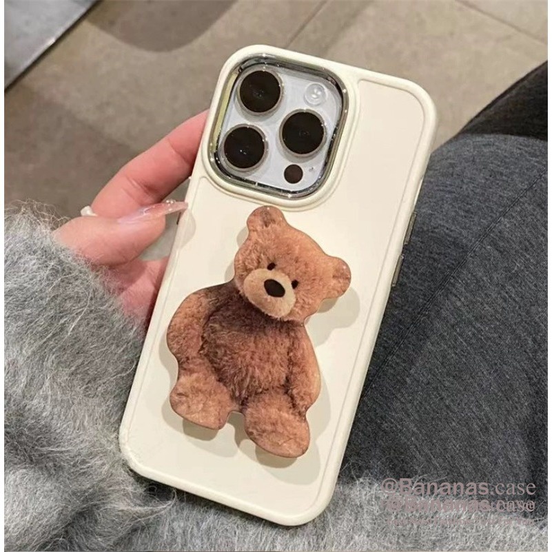 Ốp Điện Thoại Màu Trơn Hình Chú Chó + Giá Đỡ Kim Loại Cho iphone 15 14 13 12 11 pro max x xs xr xs max 7 8 plus se2020