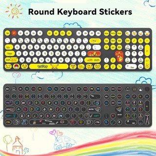 Nắp chìa khóa tròn nhãn dán bàn phím máy tính để bàn 104 phim bảo vệ phím phim hoạt hình dễ thương màu tương phản bảo vệ bàn phím chống xước nút cơ thể đề can da