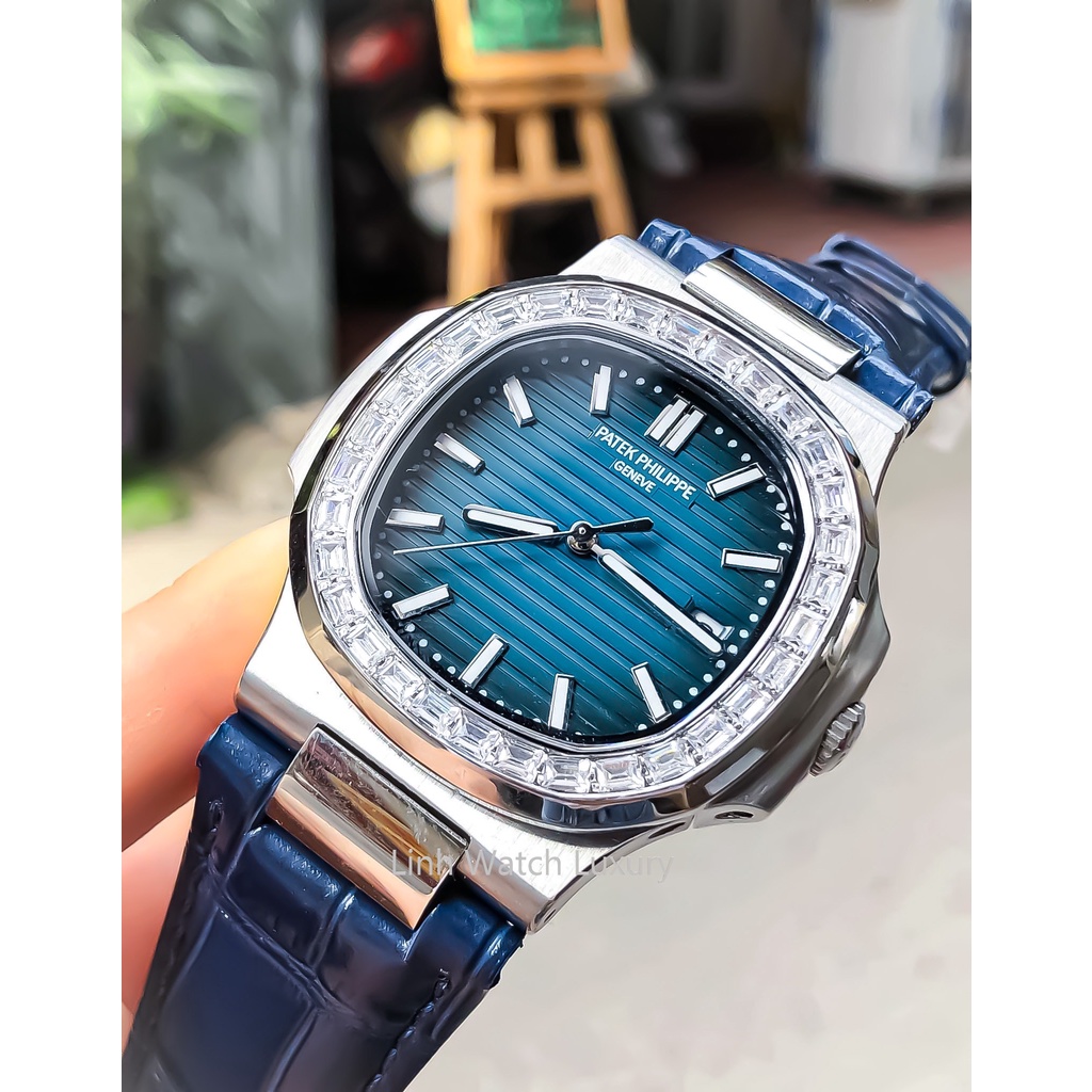 Đồng Hồ Nam Patek_Phi.lippe. 5711 Viền Đá CZ, Máy Cơ Automatic cao cấp