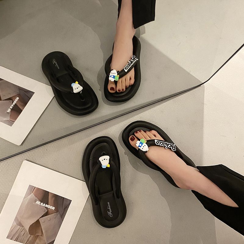 Flip-flops nữ, dép hoạt hình dễ thương, dép non-slip mềm cho phòng tắm tại nhà, dép đi biển ngoài trời