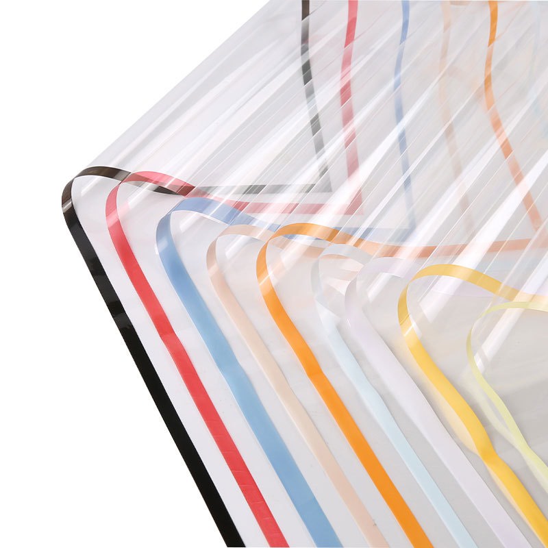 Giấy bóng kính viền màu gói hoa phong cách Hàn Quốc