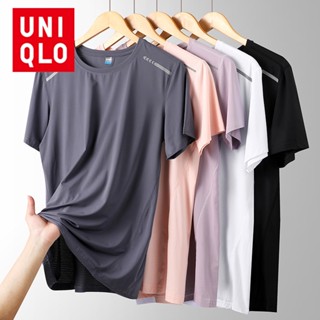 Uniqlo Nữ Thể Thao Mùa Hè Tay Ngắn Ngoài Trời Thời Trang Thể Thao Nhanh Khô Thể Dục Chạy Bộ Đi Bộ Đường Dài Áo Thun
