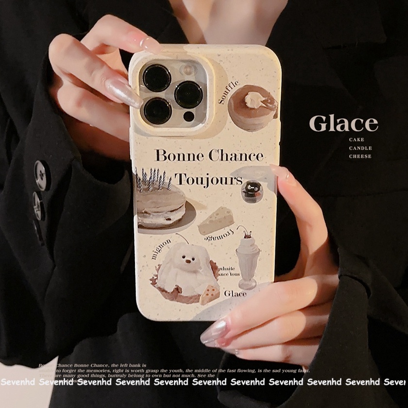 Tương thích với iphone 15 14 13 12 11 pro max x xr xs max 8 7 6 6s plus se 2020 frosting degradation phone case ins fashion cartoon french afternoon tea soft cover