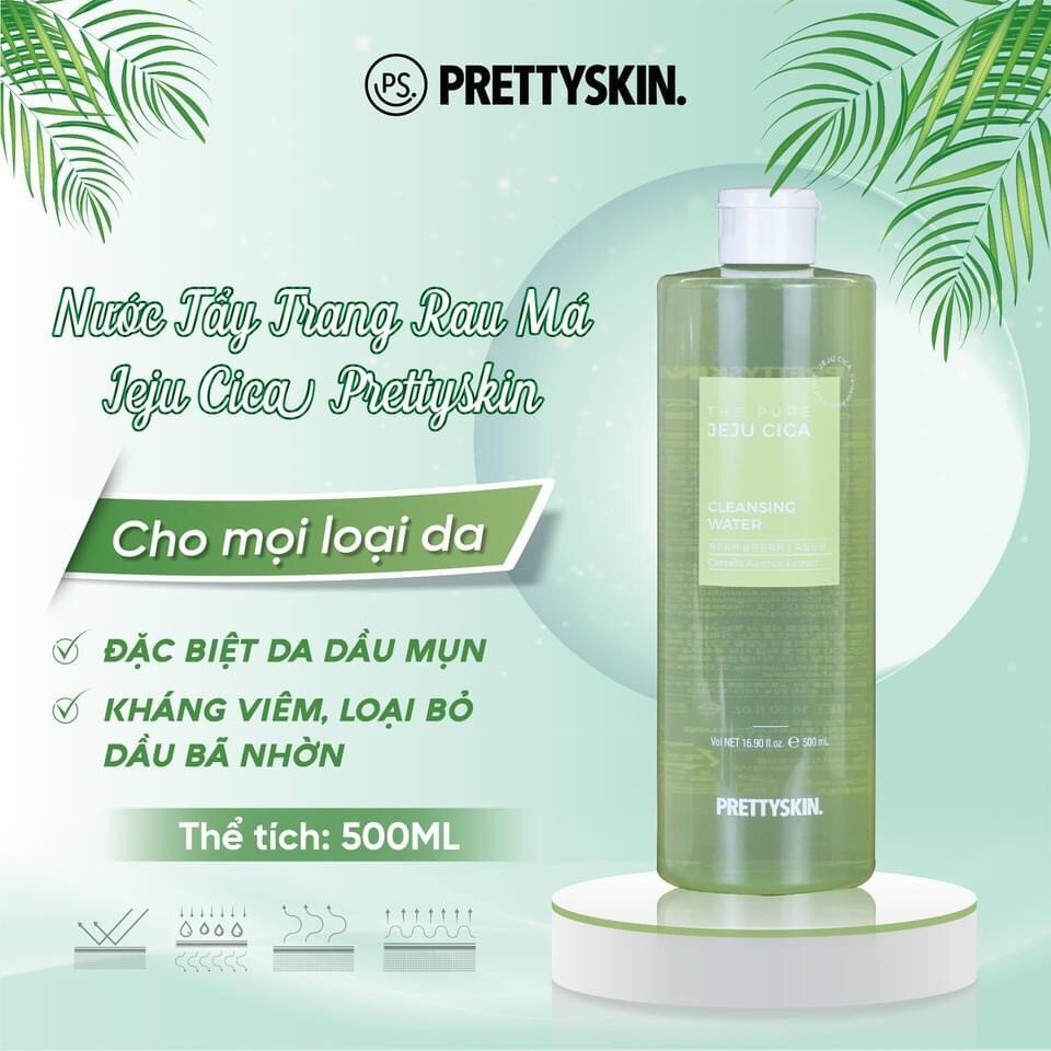 Nước tẩy trang Pretty Skin Cleansing Water làm sạch dịu nhẹ 500ml