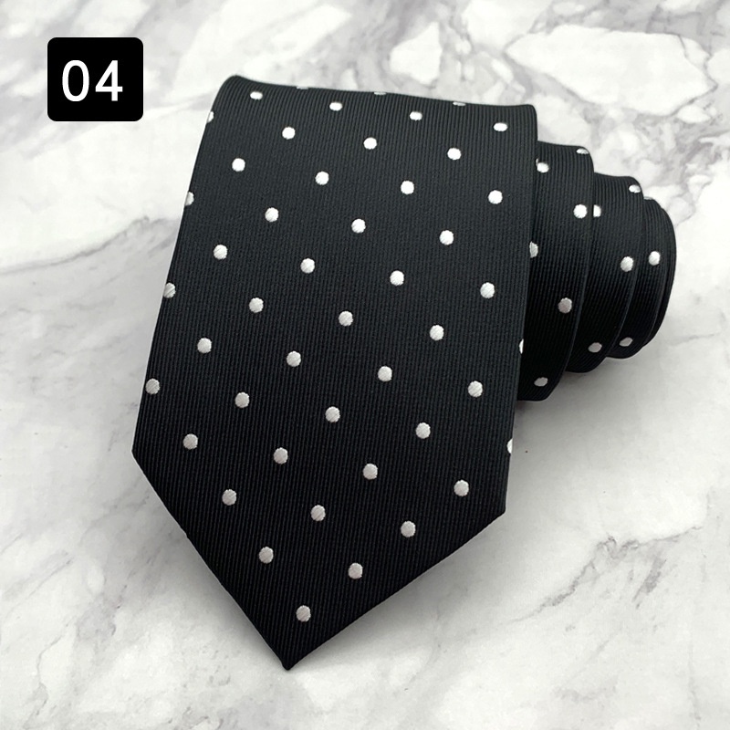 Cà Vạt Nam Bản Rộng 8cm Màu Trắng Đen Thời Trang Lịch Lãm