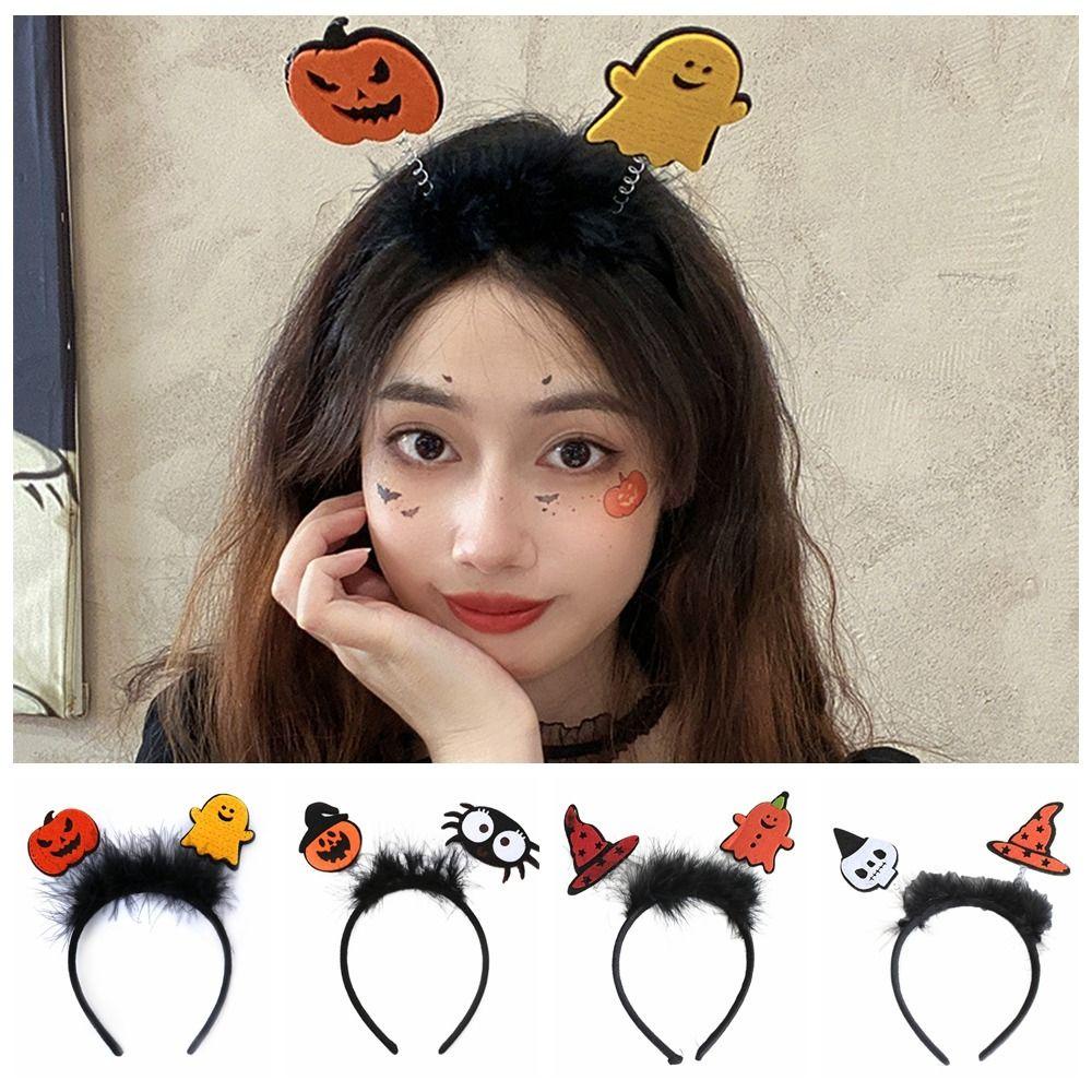 Shanrong Băng Đô Cài Tóc Hóa Trang halloween Hình Mũ Phù Thủy Phối Lông Vũ Vui Nhộn Cho Bé Gái