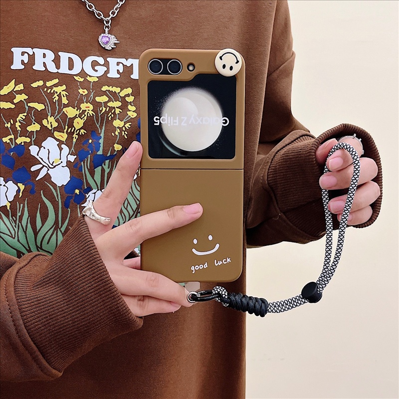 Ốp lưng samsung galaxy z flip 5 3d pochacco smiley lanyard fold case for flip 5 shockproof protector hard cover