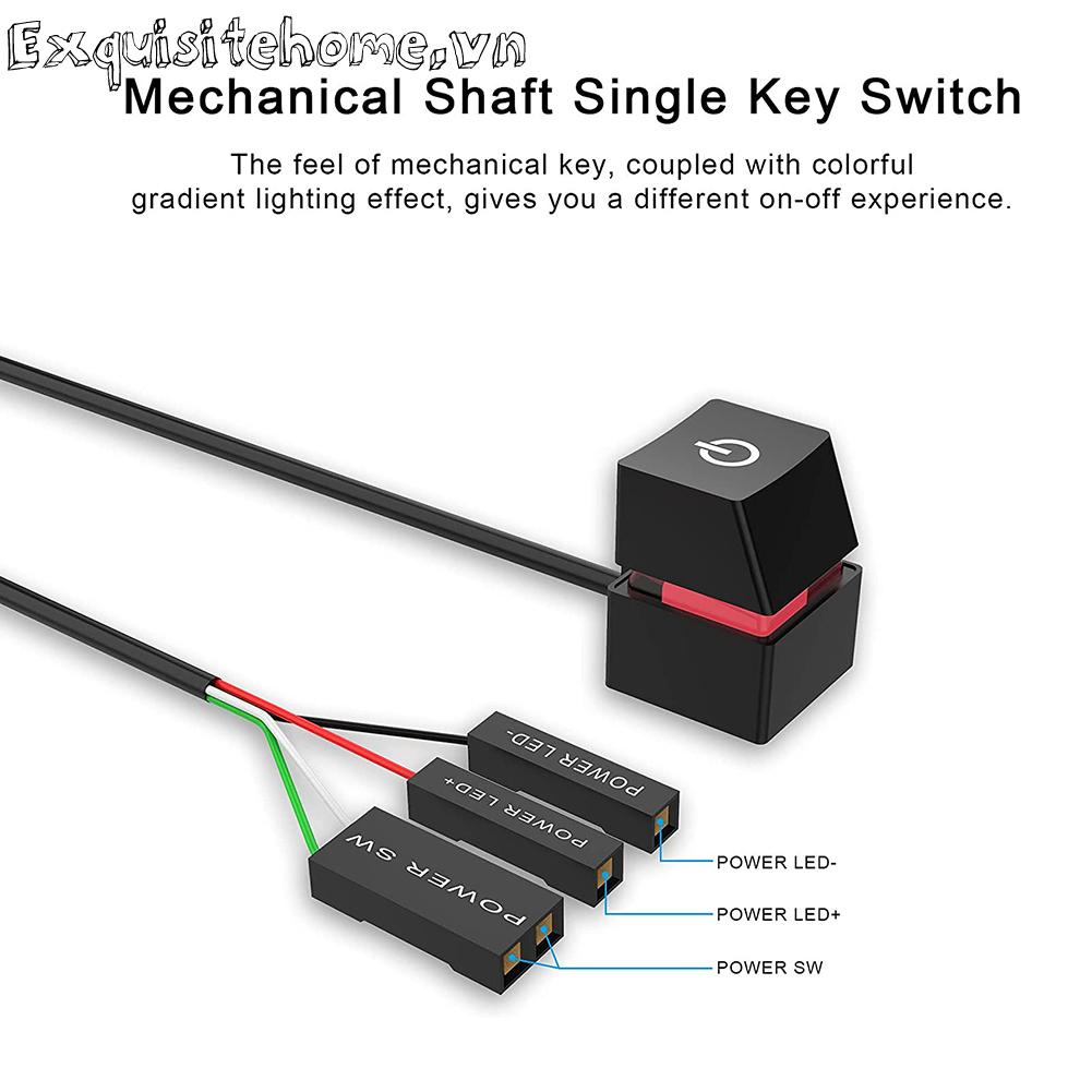 2m led máy tính để bàn công tắc pc bo mạch chủ nút bật / tắt nguồn bên ngoài