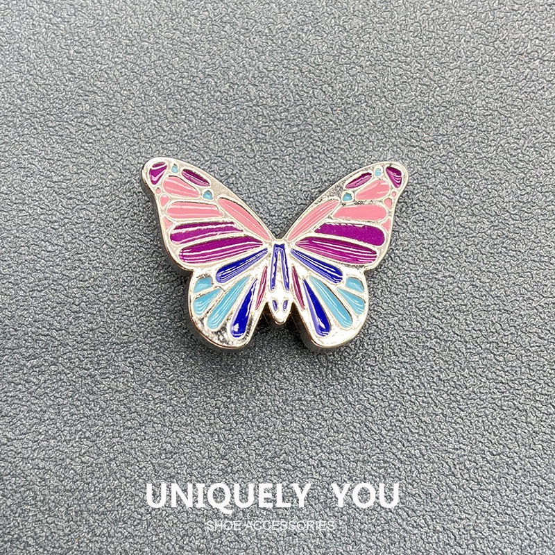 Jibbitz crocs charm Móc Khóa Kim Loại Hình Bướm Thời Trang Chất Lượng Cao DIY charm crocs kim loại