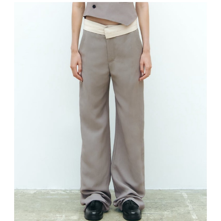 Zara set Áo Hai Dây Phối Quần Dài Lưng Cao Thời Trang Mùa Hè Cá Tính Cho Nữ7655728 3173728