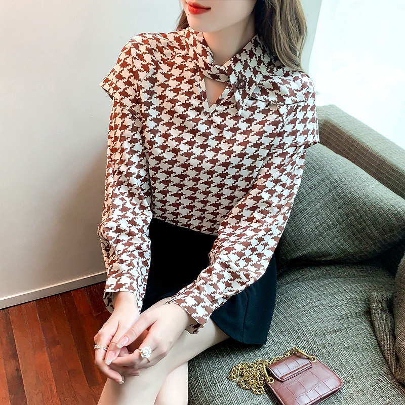 Áo Sơ Mi Cổ Đứng Đính Tai Thỏ Phong Cách Phương Tây Thời Trang Mùa Thu