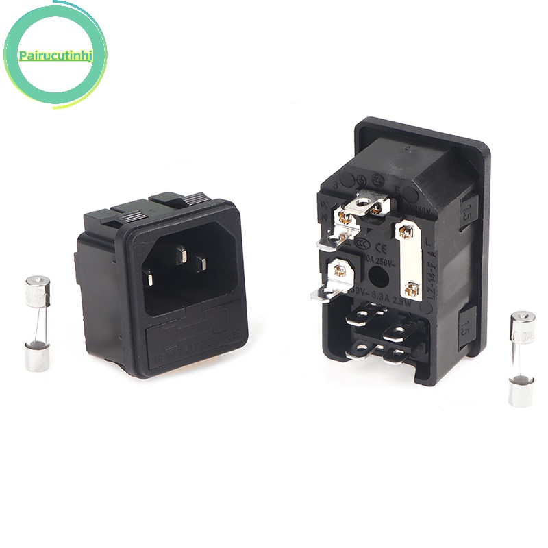 Pairhj black ac male plug female plug đầu nối nguồn mong muốn 3 pin socket vn