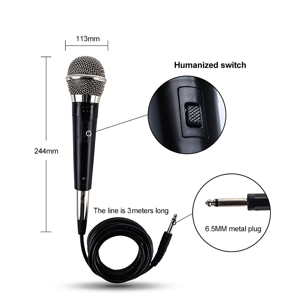 VIRWIR Micro Cầm Tay Có Dây Chuyên Nghiệp Dùng Để Hát karaoke