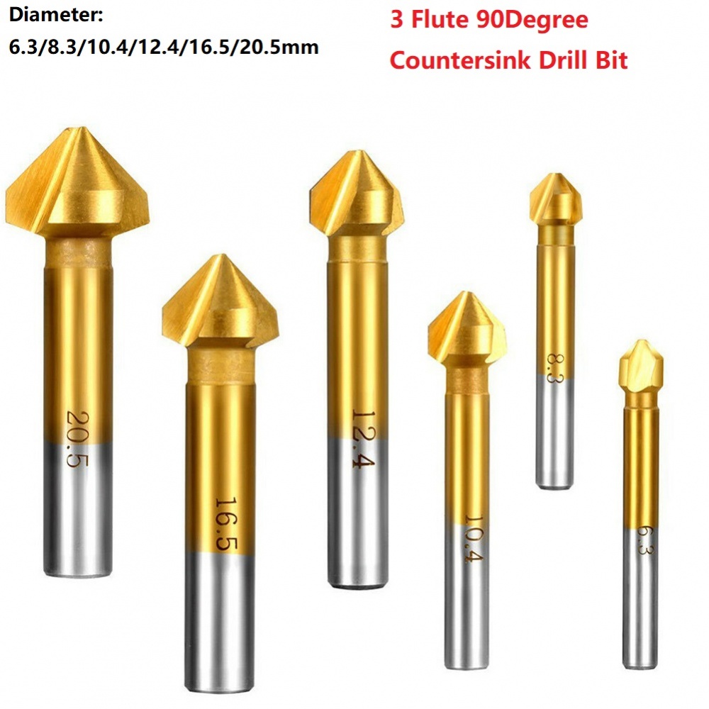 Mũi khoan chìm 6.3 / 8.3 / 10.4 / 12.4 / 16.5 / 20.5mm 61mm mạ titan
