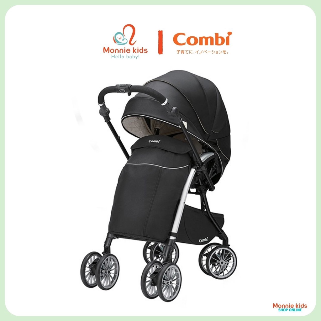 Xe đẩy gấp gọn Combi Umbretta cho bé, xe đẩy em bé cao cấp bánh xe tự điều chỉnh