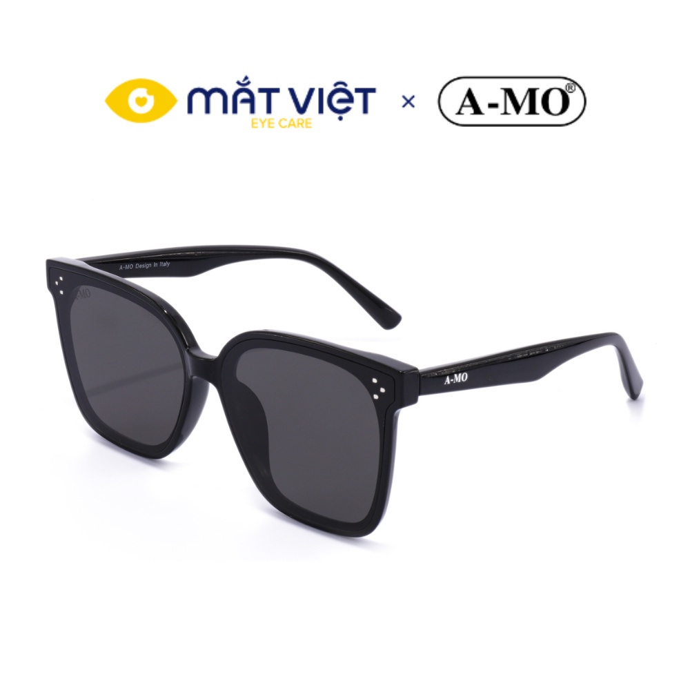 Kính Mát Unisex A-MO AMO24602 C1 Dáng Vuông Màu Đen Chất liệu Nhựa Nylon