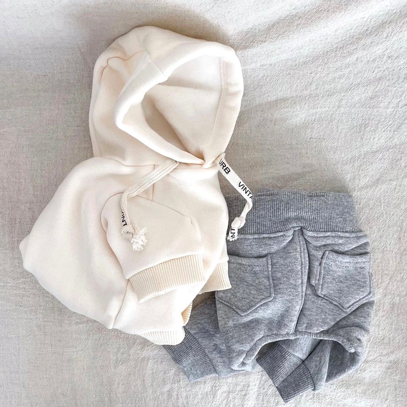 Dễ Thương Áo hoodie Màu Trơn Giữ Ấm Cho Thú Cưng