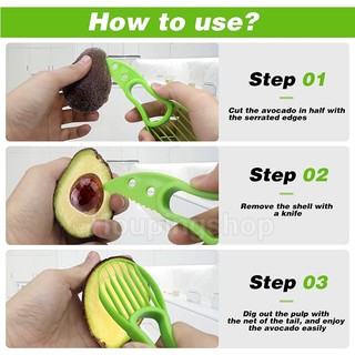 Avocado slice cutter 3 in 1 slicer knife cut fruit tools corer remover kitchen gadget multi-function slicer
