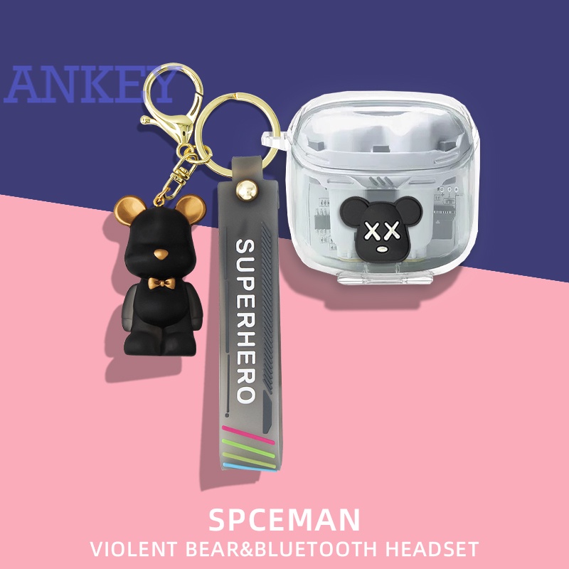 For JBL TUNE FLEX Case Transparent Protective Silicone Cute Cartoon Covers Bluetooth Earphone Shell Headphone Portable