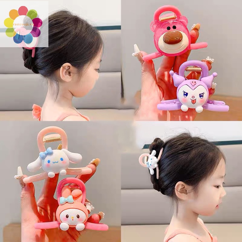 Vastji thời trang phim hoạt hình cô gái kẹp tóc dễ thương phim hoạt hình trẻ em kẹp tóc cô gái sau đầu kẹp tóc đuôi ngựa kẹp cá mập nhựa vn