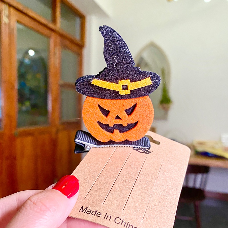 2023 halloween kẹp tóc lễ hội ma trang trí dễ thương mũ phù thủy dơi ma thuật tóc bí ngô