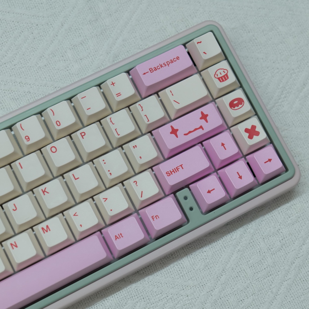 Rim keycaps cherry profile nữ tính màu hồng pbt dye bàn phím cơ phụ keycap