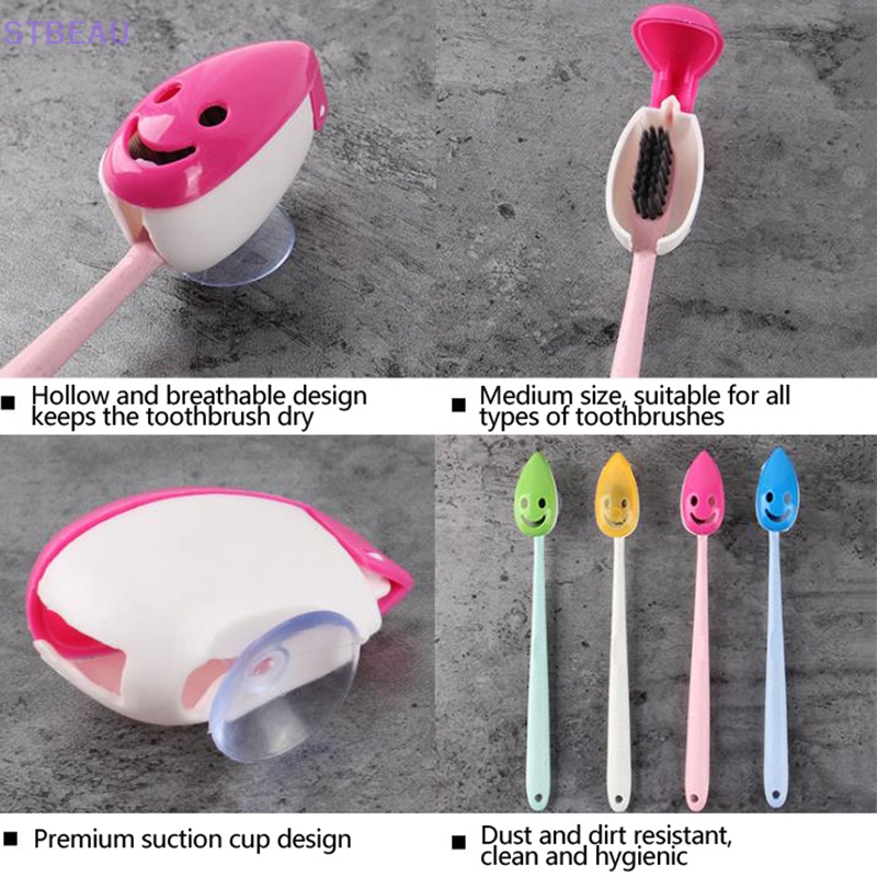 4 cái / lốc bàn chải đánh răng nắp bàn chải đánh răng hộp đựng cốc hút ống tắm du lịch mme