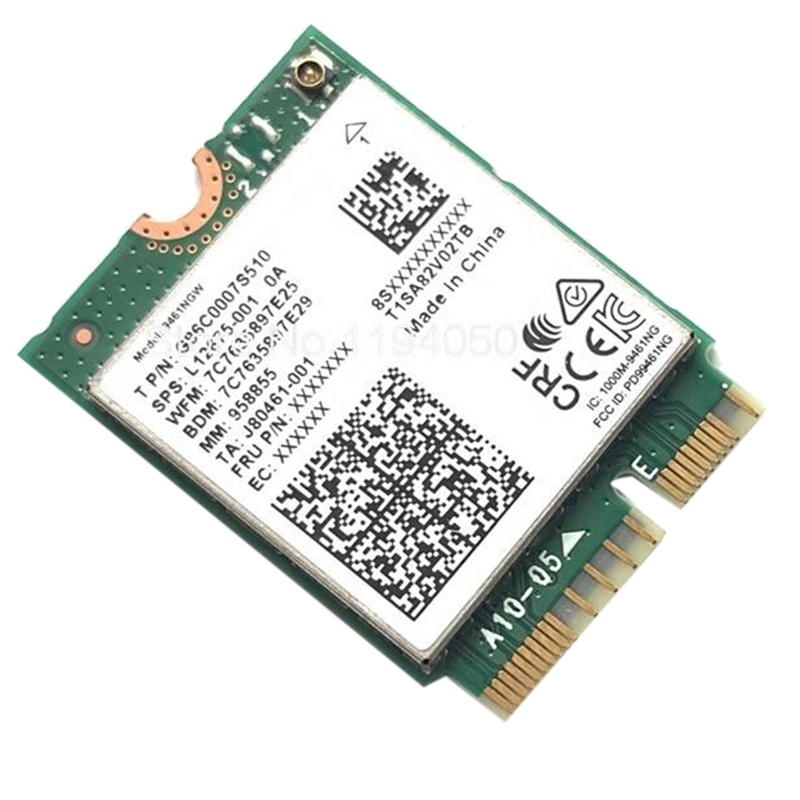 INTEL Thẻ wifi Không Dây Màu Xanh Lá Cây ac 9461 2.4g / 5g Băng Tần Kép 802.11ac m2 key e cnvi bluetooth 5.0