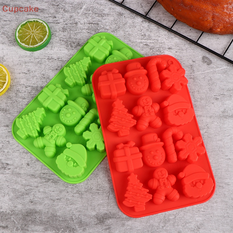 Chủ đề giáng sinh khuôn kẹo silicone sô cô la cookie dụng cụ làm bánh khay xmas cây bánh gừng người đàn ông quà tặng khuôn trang trí bánh mì erw