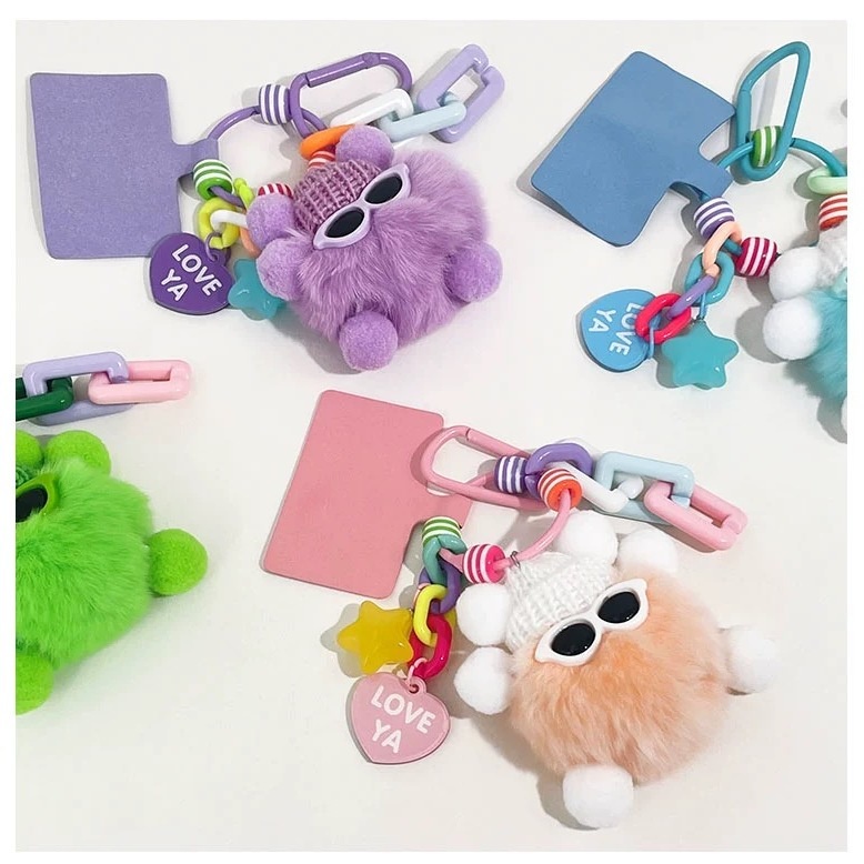 Panda~Tự Làm Búp Bê Móc Chìa Khóa Ban Đầu Than Bóng Con Quái Vật Túi Búp Bê Mặt Dây Chuyền Ngộ nghĩnh Móc Chìa Khóa Dễ Thương Sang Trọng Mặt Dây Chuyền Búp Bê 0212
