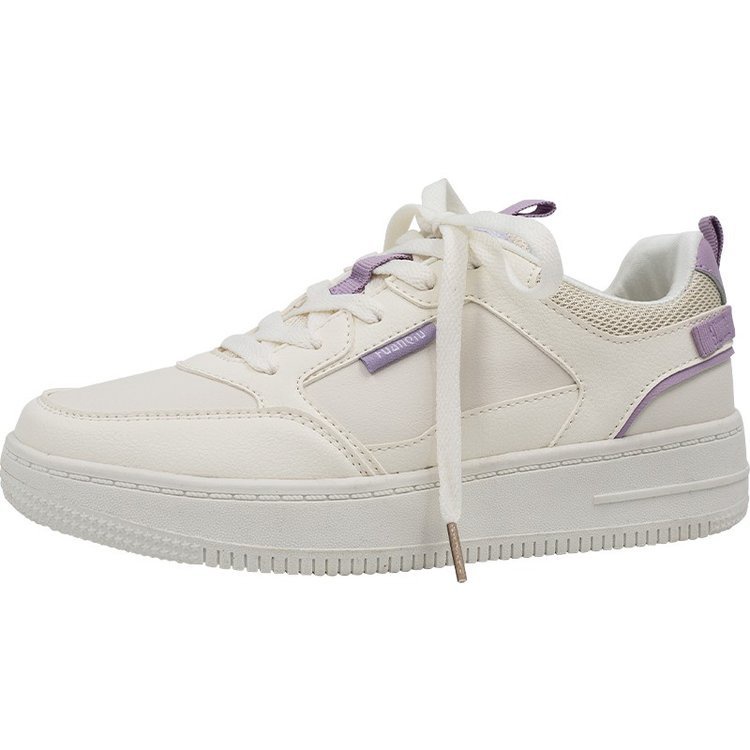 Giày trắng đế dày phong cách hàn quốc, giày bảng màu tím mới, giày thể thao đa năng phong cách hồng kông sinh viên