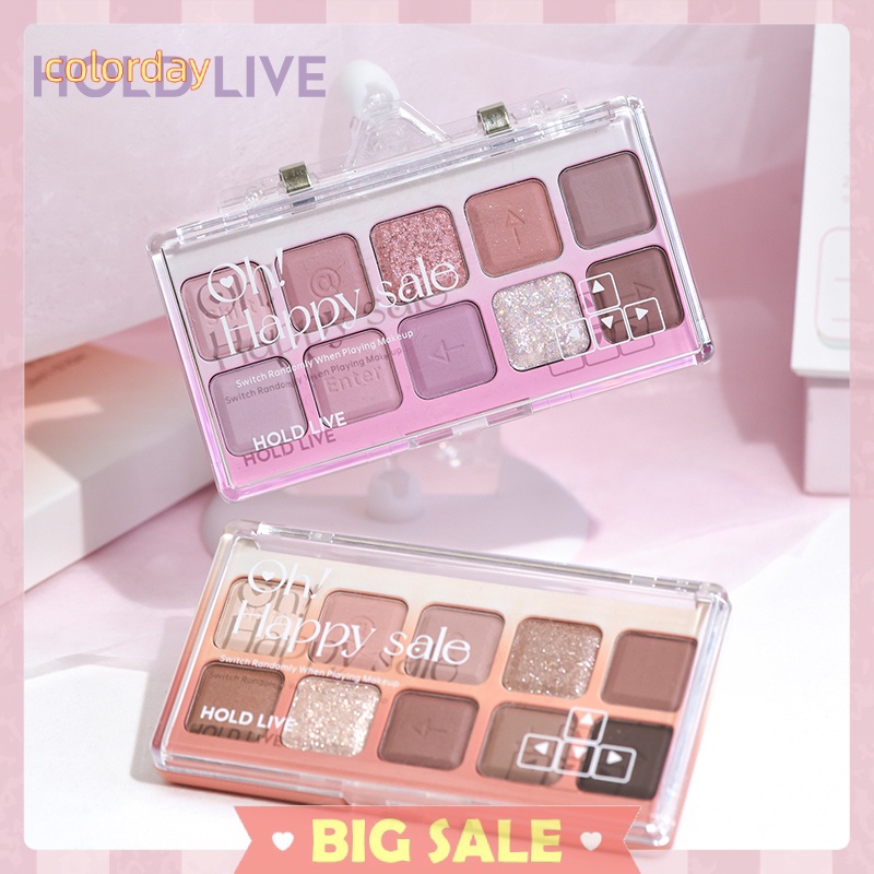 Hold live eyeshadow palette 10 màu trang điểm mờ và lâu trôi