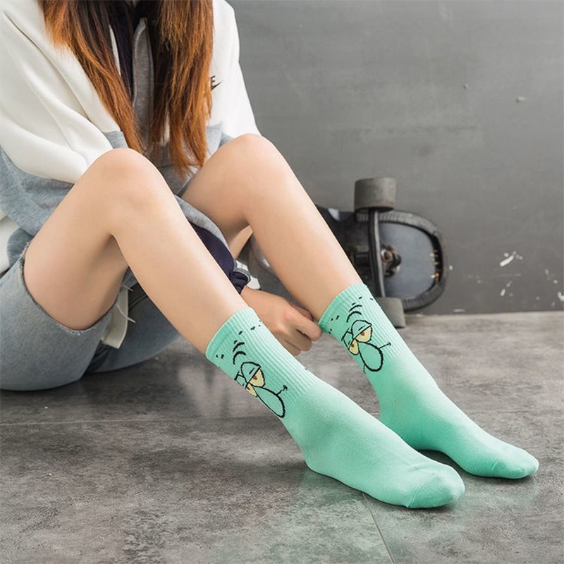 One more shoes⭐Trong Mùa Xuân Và Mùa Thu, Vớ cotton Hình Vuông Họa Tiết Hoạt Hình Dễ Thương Cho Nữ Sinh / Cặp Đôi / Ngôi Sao Lớn / Quần Tất cotton