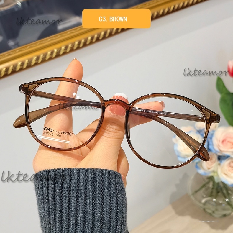 Tròn retro siêu nhẹ mỏng ultem khung kê đơn mềm trang trí sinh viên kính cận thị kính mắt