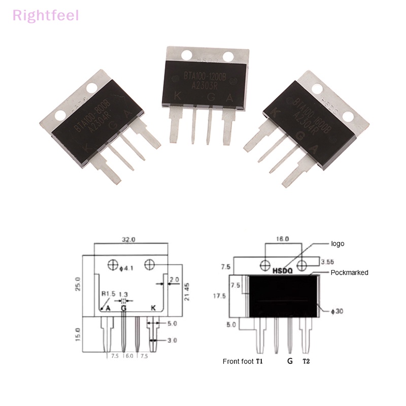 Rightfeel 1pc bta100 800b 1200b 1600b 100a 800v 1200v 1600v bta100-800b bta100-1200b bta100-1600b scr công suất cao mới