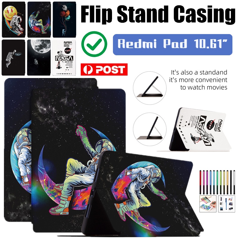 Vỏ folio cho xiaomi redmi pad 10,61 inch mô hình hoạt hình smart flip book ốp lưng dễ thương bao da chống sốc