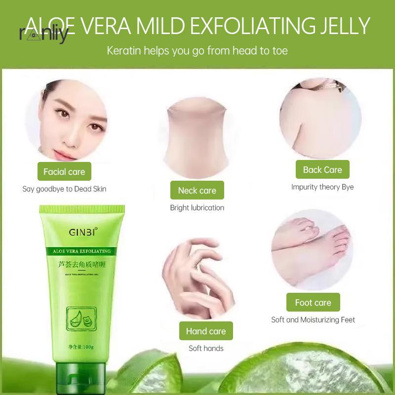 Ranliy✨Gel Tẩy Tế Bào Chết Toàn Thân Chiết Xuất Lô Hội Làm Sạch Sâu