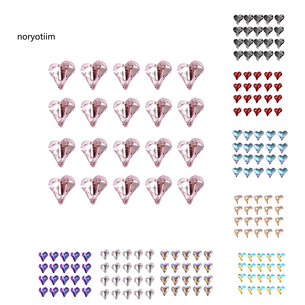 Nor 20 cái / bộ trang trí móng tay trang trí cho salon love heart jewelry nail drills luxury
