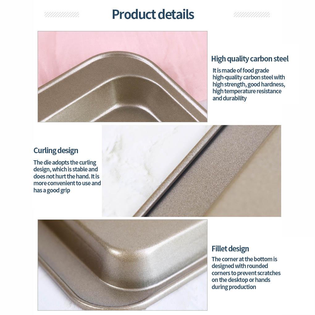 Khay nướng bánh hình chữ nhật chống dính bằng thép carbon