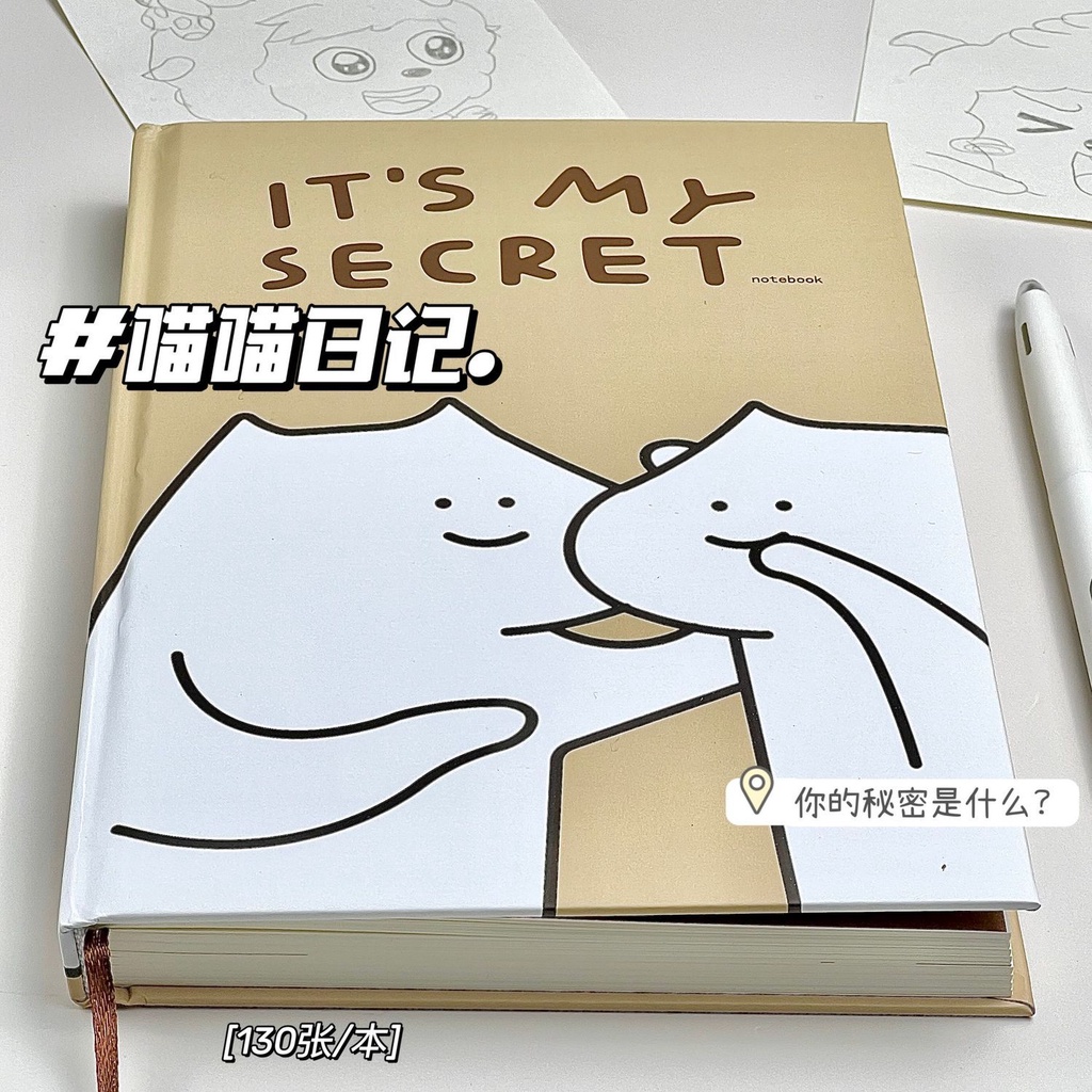 [cute Notebook] meow meow diary high-value big thick notebook student simple horizontal line noteboo