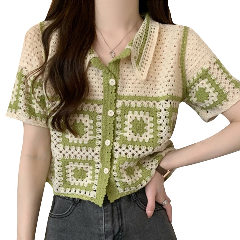 Áo Thun Dệt Kim Tay Ngắn Thời Trang Mùa Hè