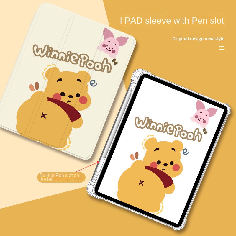 Ốp Máy Tính Bảng Hình Gấu Cho iPad gen10 Air 4 / 5 Air1 / 2 / 3 9.7 10.5 2018 / 2019 / 2020 / 2021 7th / 8th / 9th gen 10.2 iPad Pro Giá Đỡ