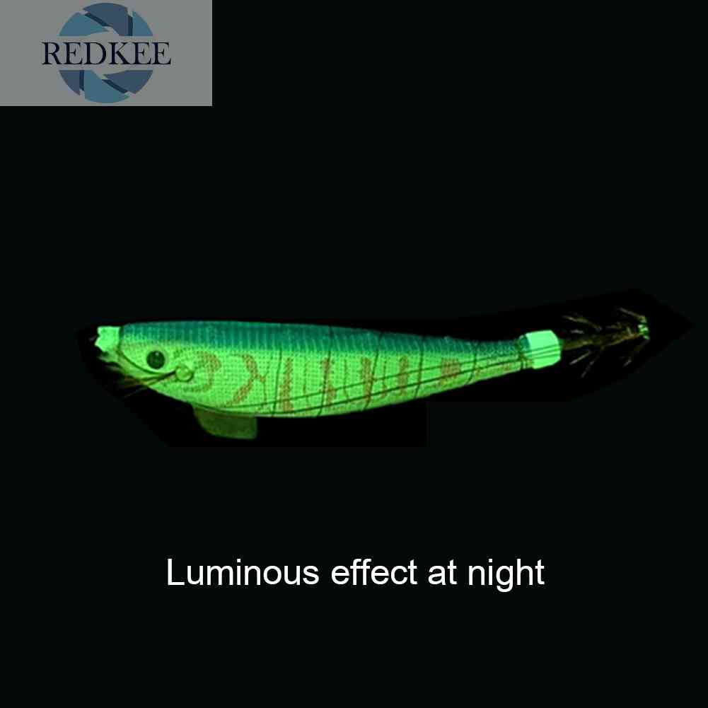 Mồi Câu Cá Giả Hình Tôm Bằng Gỗ Phát Quang Kích Thước 100mm 12g