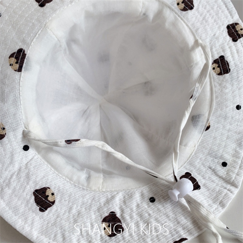 Nón Tai Gấu Chất Liệu Cotton Thoáng Khí Thời Trang Mùa Hè Cho Bé Gái