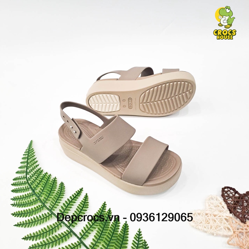 Sandal xuồng crocs brooklyn quai nhựa đế 5 phân cao cấp, xăng-đan cross đế xuồng nữ siêu êm - Cross house