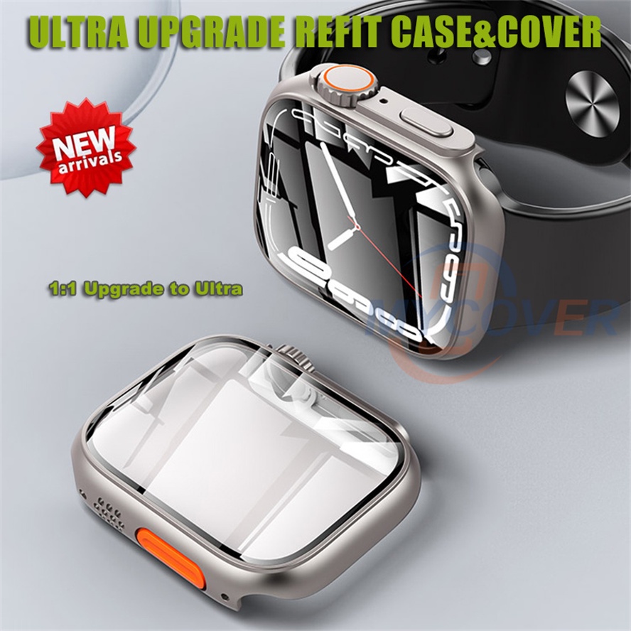 Ốp + Kính Cường Lực Dành Cho Đồng Hồ Thông Minh Series Ultra 8 7 6 SE 5 4 3 2 1 Size 49mm 45mm 41mm 44mm 40mm 42mm 38mm