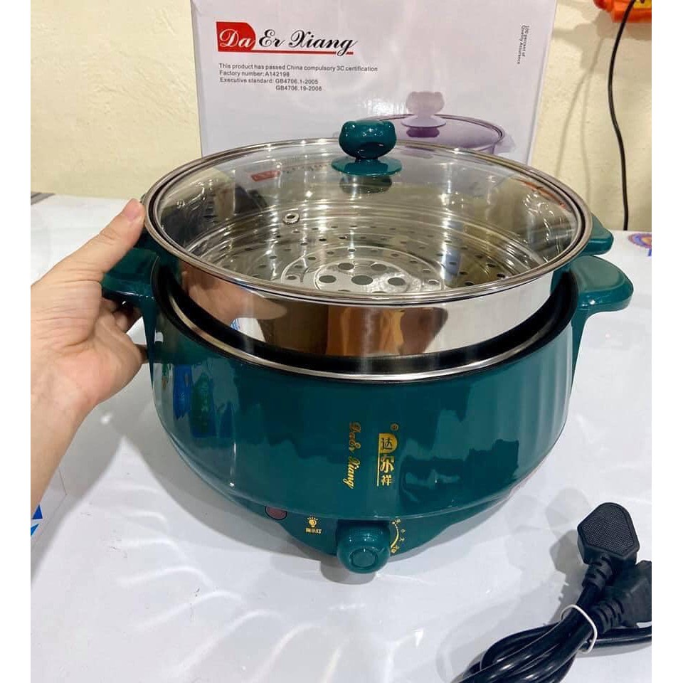 Nồi Lẩu Đa Năng, Nồi lẩu điện mini, Bếp Lẩu 2in1, 3 nấc nhiệt size 26cm- Bếp lẩu gia đình