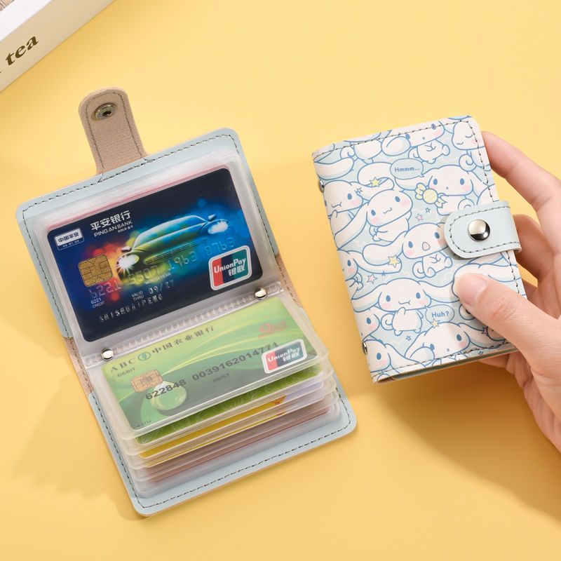 Ví Đựng Thẻ Siêu Mỏng Nhiều Ngăn 18 Ngăn + 2 Thẻ + 2 Ngăn Đựng Thẻ Hình Chú Chó Hoạt Họa Đáng Yêu Cho Nữ