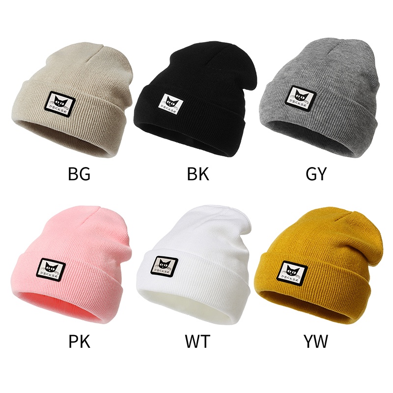 Mũ Len Beanie Màu Vàng Đen Trơn Giữ Ấm Mùa Đông Cho Nam Nữ